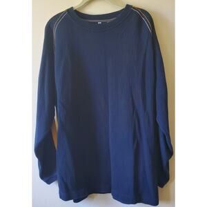 VINTAGE Point Zero Heavyweight Cotton Sweater Mens Size M Navy Blue Long Sleeve